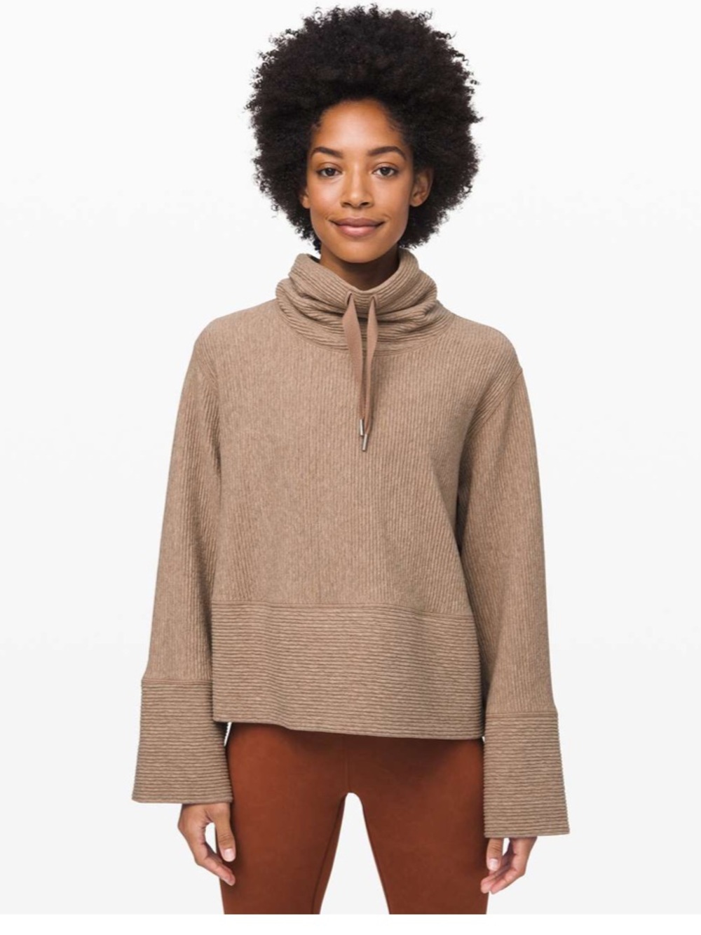 Lululemon Retreat Yourself Pullover Heathered Soft Sand M/L